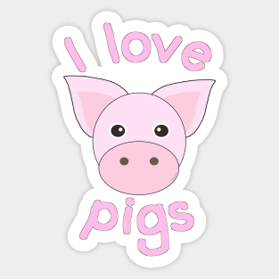 I Love Pigs Sticker